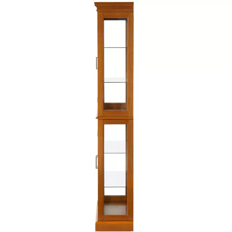 Vitrine, meuble vitrine avec 6 étagères réglables et portes en verre trempé, meuble haut pour salon, chambre à coucher