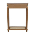 Table d'appoint console à 1 tiroir en bois massif et étagère en cannage Lenora par East at Main