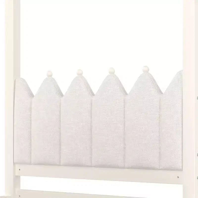 Lit plateforme double/grand format avec lit gigogne, lit à baldaquin en bois de princesse avec 3 tiroirs, lit de rangement avec tête de lit capitonnée pour chambre à coucher