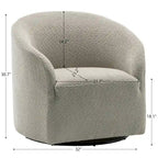 Fauteuil tonneau pivotant tapissé en tissu bouclé KINWELL 32 W (ensemble de 2)