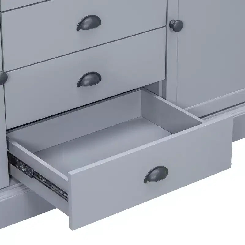 Garde-manger de cuisine autoportant Whisen 73 avec tiroirs et étagères réglables pour le rangement et l'organisation dans la salle à manger ou la cuisine