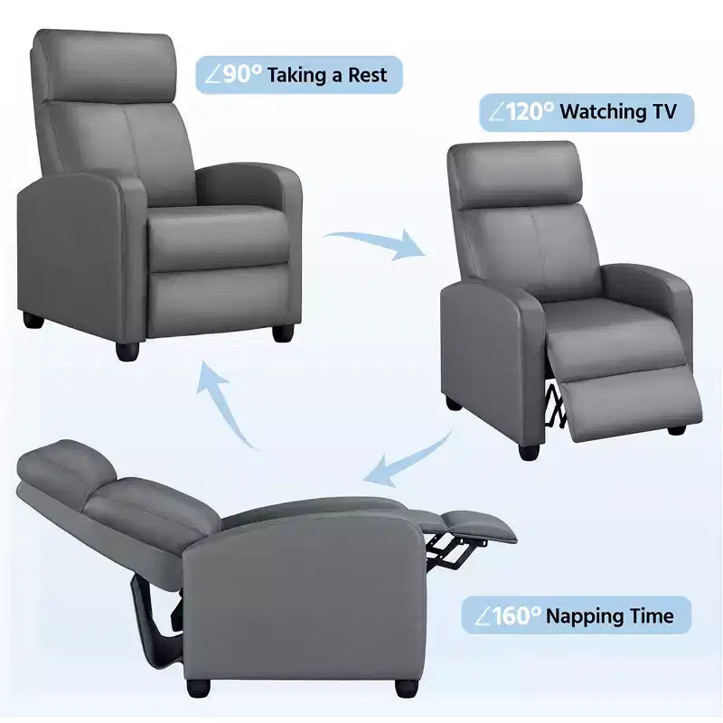 Yaheetech Lot de 2 Canapés Inclinables Modernes en Cuir PU pour Salon, Chambre