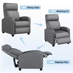 Yaheetech Lot de 2 Canapés Inclinables Modernes en Cuir PU pour Salon, Chambre