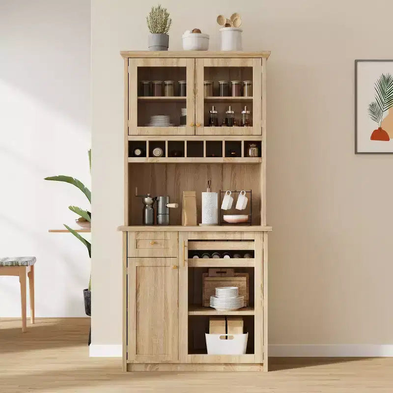 Armoire de cuisine haute (75 po) avec portes vitrées