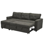 Canapé d'angle réversible convertible avec lit gigogne, méridienne de rangement et pieds durables