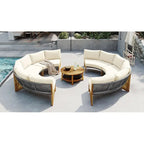 Ensemble de jardin 6 places avec coussins et 1 table basse