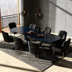SEYNAR Lot de 8 chaises de salle à manger modernes en velours glamour, chaise de coiffeuse capitonnée pour salon (sans table)