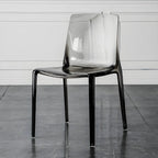 Chaise de salle à manger sans accoudoirs à dossier bas en acrylique ambre