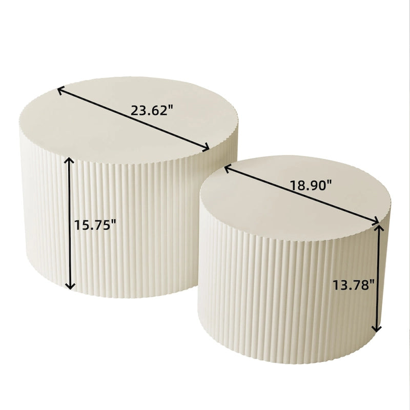 Ensemble de tables basses gigognes Wave Stripe