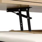 Table basse relevable multifonctionnelle et moderne avec rangement dissimulé, 4 tabourets et roulettes, parfaite pour les espaces de vie modernes.