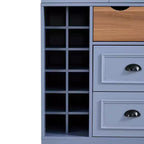 Armoire de cuisine autoportante haute Whisen 71, grand buffet de rangement pour salle à manger avec 4 portes pliantes, étagères et casiers à vin