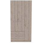 Armoire 3 portes FM Furniture Eureka avec 2 tiroirs, étagères intérieures et tringle