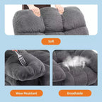 Fauteuil inclinable manuel, fauteuil inclinable ergonomique en tissu respirant avec poches latérales, canapé individuel, adapté au salon et à la chambre à coucher