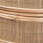 Table de chevet bali & pari Oleta moderne bohème en rotin naturel marron à 2 tiroirs