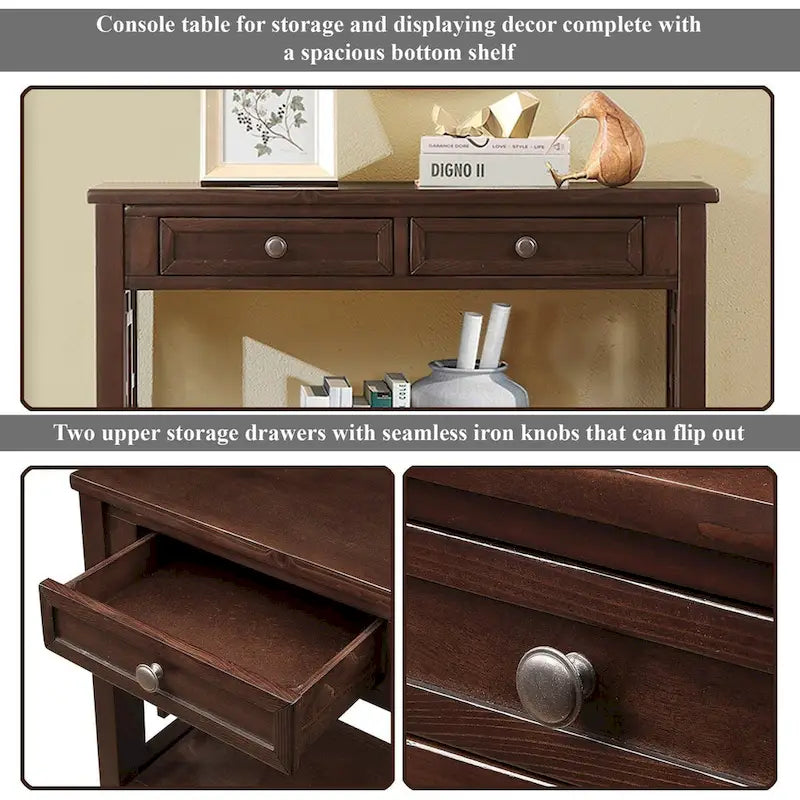 Console avec 4 tiroirs et une étagère de rangement