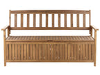 Banc de jardin 160 cm avec coffre de rangement Bois d'acacia Marron