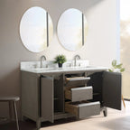 Meuble-lavabo Vanity Art avec évier en céramique et dessus en marbre reconstitué