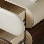 Table de chevet moderne bicolore avec tiroirs de rangement
