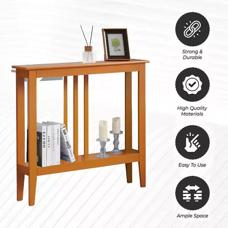 Console étroite avec étagères pour entrée, couloir ou salon