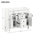 Meuble-lavabo moderne de 36 po avec vasque et armoire à miroir, 2 portes et 2 tiroirs