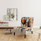 Fauteuil d'appoint rembourré et fauteuil moderne du milieu du siècle Designart Colorful Mid Century Abstract Fusion I