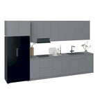 Cuisine Collection Intemporelle Gris et Blanc Brillant Taille du Meuble Bas 13 pieds de large - 157x24