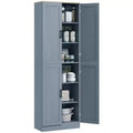 HOMCOM Garde-Manger de cuisine autoportant 170 cm, Armoire de rangement à 4 portes avec étagères réglables et portes