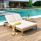 Chaise longue à 2 positions réglables, plateaux pliants pour la piscine, le patio