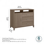Meuble télé haut Somerset avec rangement par Bush Furniture