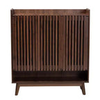 Meuble à chaussures en bois noyer style Mid-Century Modern Delaire