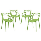 Ensemble de 4 chaises en plastique intriqué