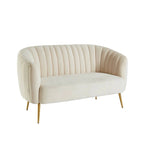 Canapé deux places capitonné en microfibre de velours contemporain Albany par Silver Orchid