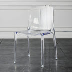 Chaise de salle à manger sans accoudoirs à dossier bas en acrylique ambre