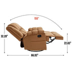 Fauteuil inclinable pivotant et à bascule en tissu Lazy Boy, grand fauteuil berçant manuel rembourré à l’excès avec accoudoirs à coussinet et dossier rembourré