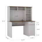 Bureau informatique moderne de 130 cm avec huche et étagère, bureau avec grand rangement, bureau d'écriture pour l'étude, salle de lecture