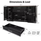 Meuble de Rangement de Ferme Zeus & Ruta 63 avec Porte Coulissante, 2 Tiroirs, Étagères Réglables, Buffet Bar à Café pour Cuisine, Entrée, Salle à Manger