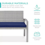 Banc de jardin en osier d'extérieur 2 places Best Choice Products avec coussin, capacité de 317 kg