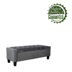 Banc de rangement capitonné en velours avec dessus rabattable