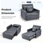 Fauteuil convertible 3-en-1, plusieurs coloris, une place
