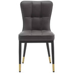 Bekrvio Lot de 6 chaises de salle à manger, modernes, rembourrées, en similicuir, avec haut dossier, pieds en métal, chaises de cuisine sans accoudoirs pour salon et salle à manger