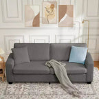 Canapé moderne 3 places de 83 po avec assise profonde, tissu doux, accoudoirs larges, housse de coussin amovible et lavable