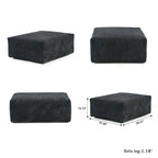 Grand canapé modulaire sectionnel en velours côtelé, en forme de U, 4 places avec 2 poufs et 5 oreillers