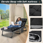 Lit de camping pliant épaissi DoCred amélioré avec matelas épais