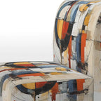 Fauteuil d'appoint rembourré et fauteuil moderne du milieu du siècle Designart Colorful Mid Century Abstract Fusion I