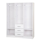 Palace Imports Armoire Cosmo 3 portes 100 % bois massif avec portes en bois massif ou portes miroir