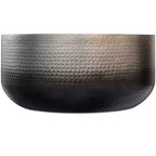 Table basse contemporaine Kacy en métal, 91 cm de large, en dégradé argenté, Assemblée