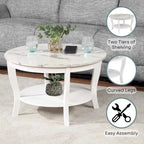 Table basse ronde avec étagère American Heritage de Convenience Concepts