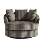 DREAMSIDEA Lot de 2 fauteuils pivotants recouverts de tissu, accoudoirs encastrés
