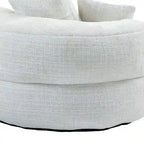 Fauteuil d'appoint rond surdimensionné avec haut dossier enveloppant, revêtement en chenille et 3 coussins