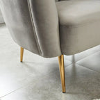 Canapé deux places capitonné en microfibre de velours contemporain Albany par Silver Orchid